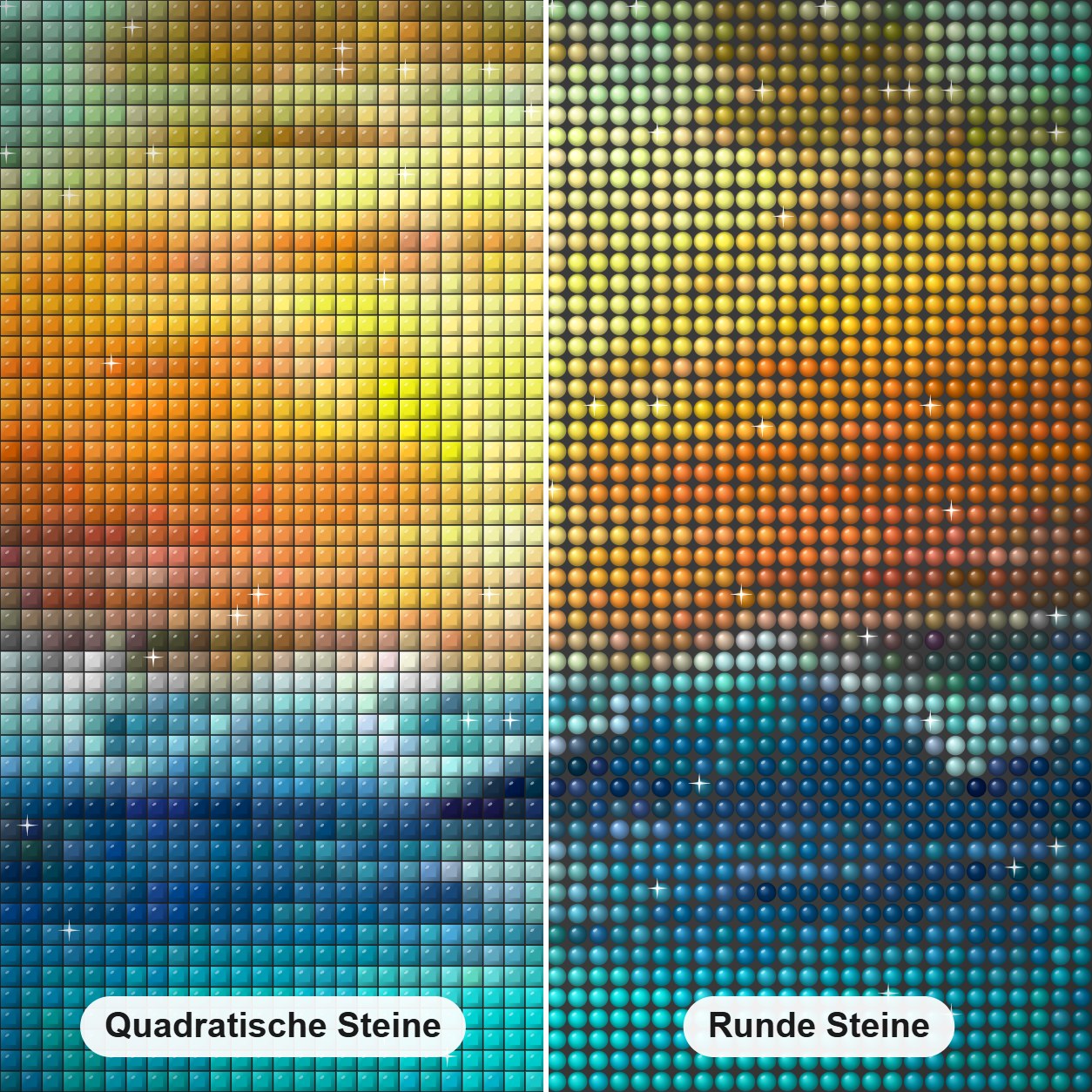 Unter Wasser Delfine DIY Painting Kit Diamond Painting Nahaufnahme mit quadratischen und runden Steinen