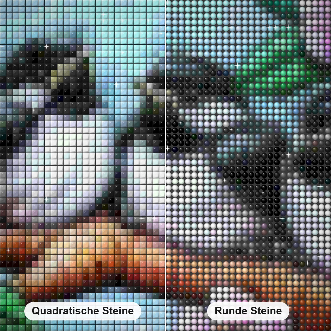 Vögel Babys & Blumen Diamond Painting Nahaufnahme mit quadratischen und runden Steinen