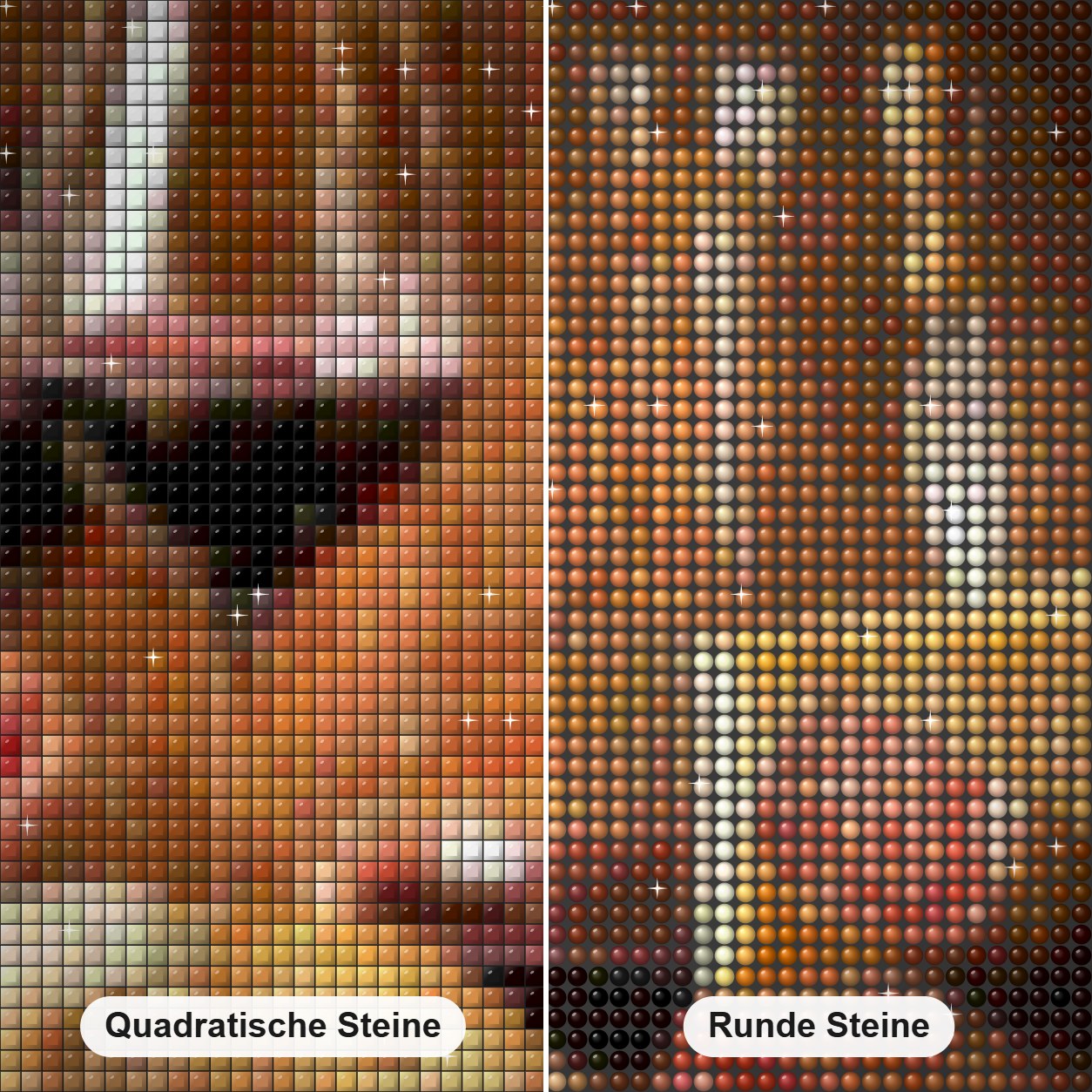 Wein-, Rindfleisch- und Brot Diamond Painting Nahaufnahme mit quadratischen und runden Steinen