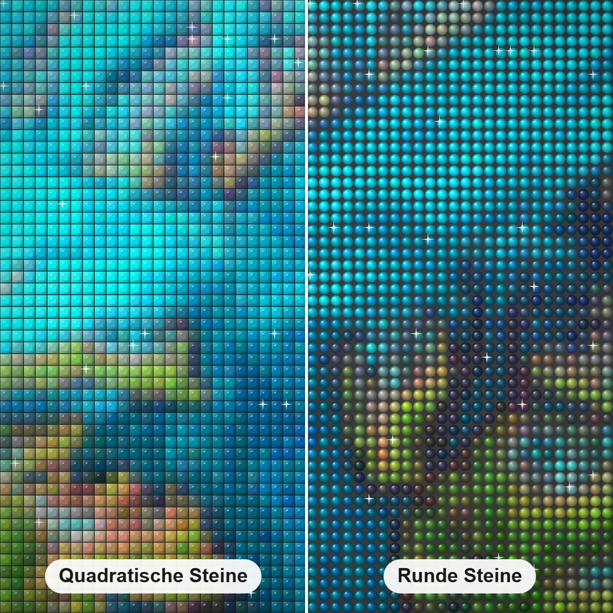 Welt des Wandels: Columbia Glacier, Alaska Diamond Painting Nahaufnahme mit quadratischen und runden Steinen