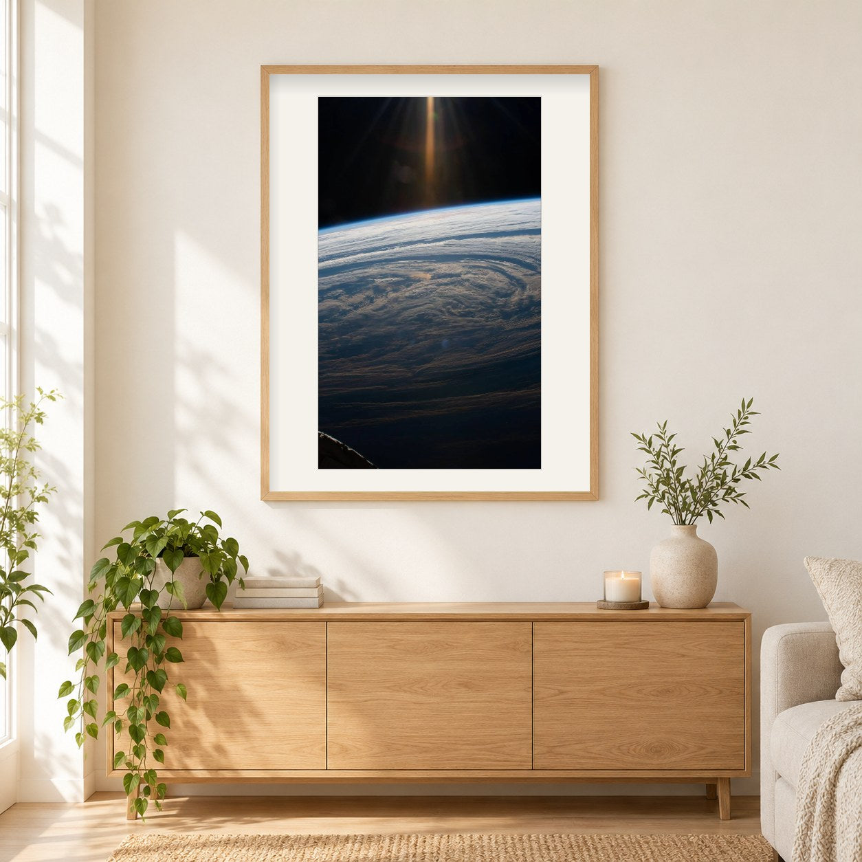 Wolkenbildung im Südindischen Ozean als gerahmtes Diamond Painting im Wohnzimmer