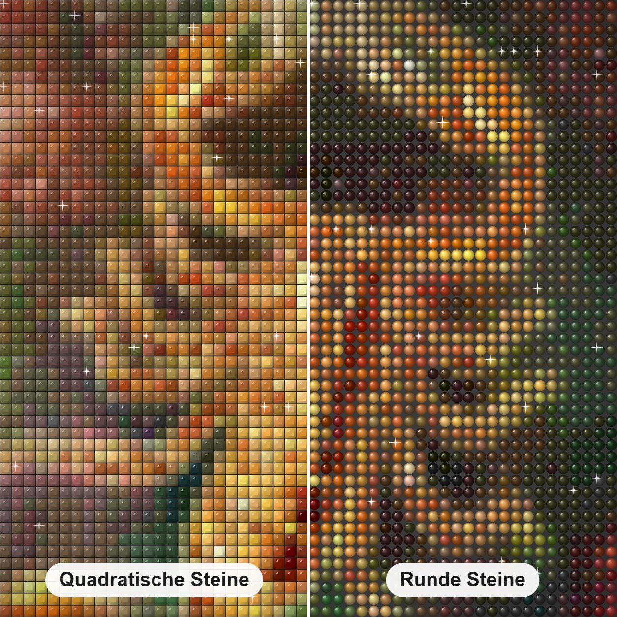 Zodiac Scorpio Diamond Painting Nahaufnahme mit quadratischen und runden Steinen