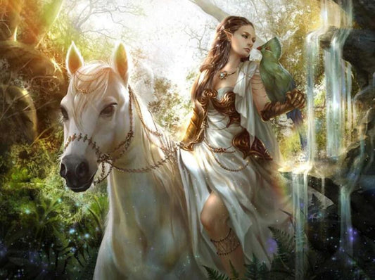 Engel, der das Pferd reitet - Diamond Painting