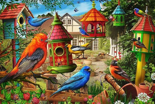Vogelkolonie - Farbe von Diamanten - Diamond Painting