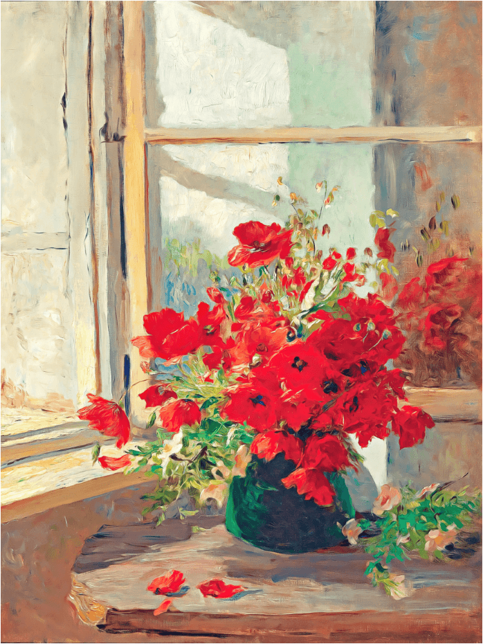 Strauß Mohnblumen - Kunst des Denise Dundon - Diamond Painting