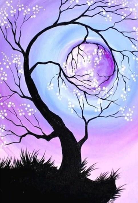 Kirschbaum hält den Mittag - Diamond Painting