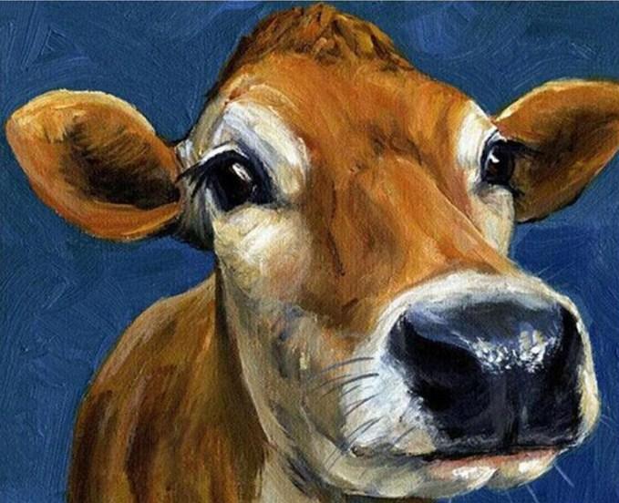 Kuhgesicht aus der Nähe Diamond Painting - Diamond Painting
