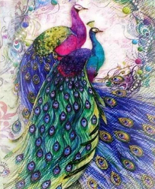 Wunderschöne Pfauenpaar Diamond Painting - Diamond Painting