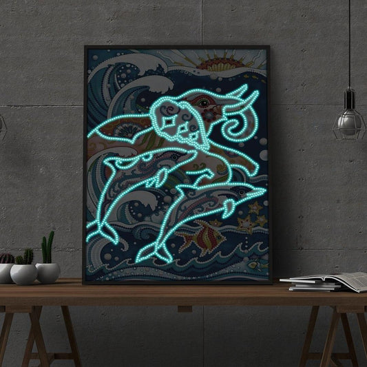 Nachtlicht der Wasserfreundschaft Diamond Painting - Diamond Painting