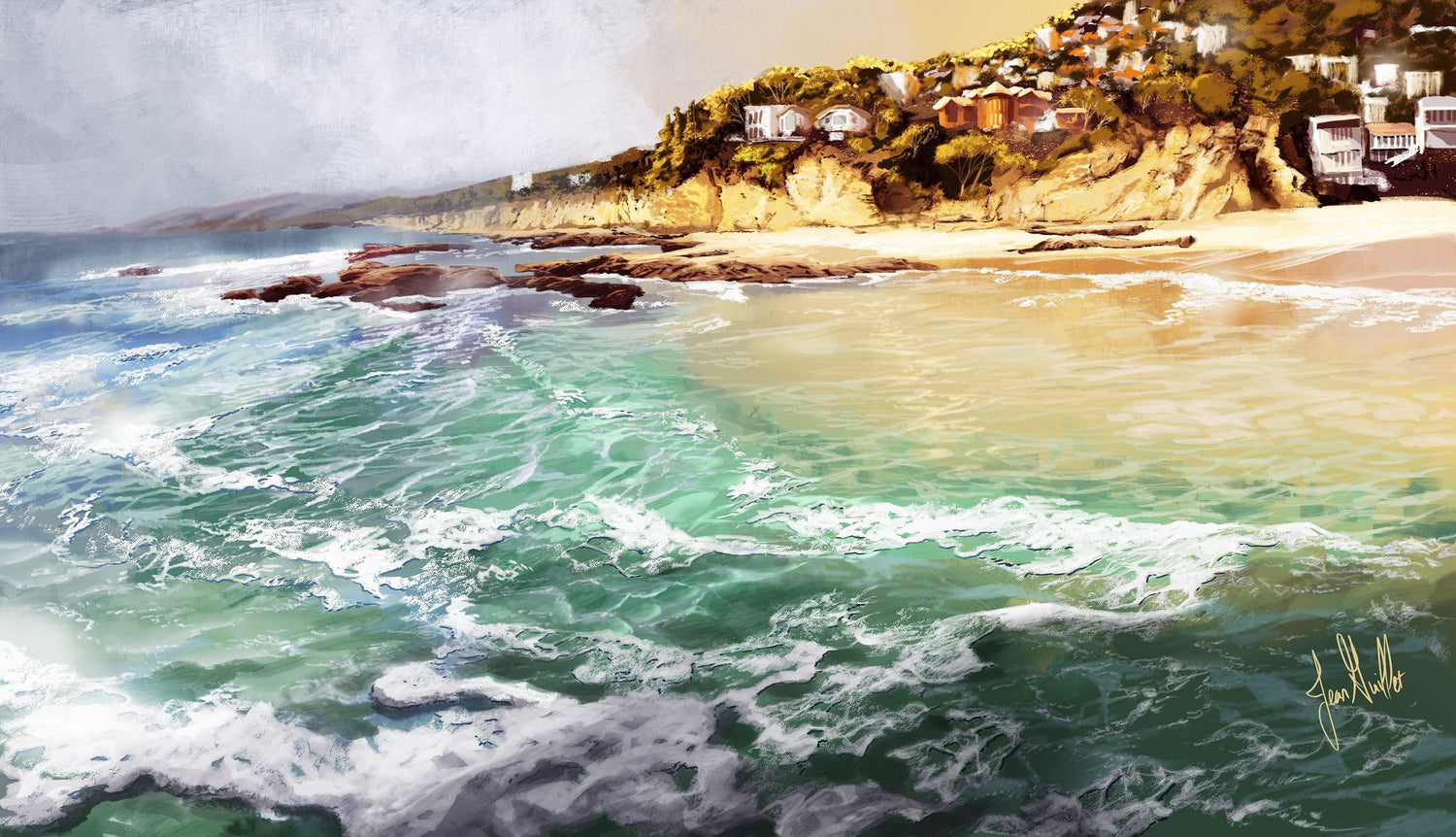 Lagunenstrand - Kunst des Jean Guillet - Diamond Painting
