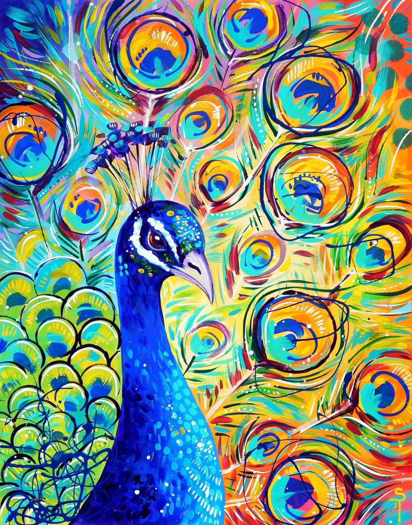 Pfau - Kunst des Sandra Trubin - Diamond Painting
