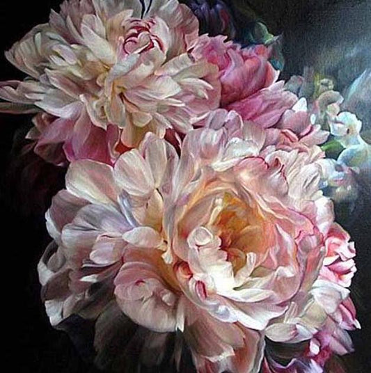 Pfingstrosen Blume Nahaufnahme - Diamond Painting