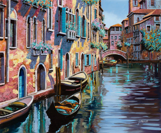 Rosa Venedig - Kunst des Guido Borelli - Diamond Painting