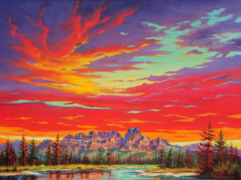 scharlachroter Eindruck - Kunst des Jonn Einerssen - Diamond Painting
