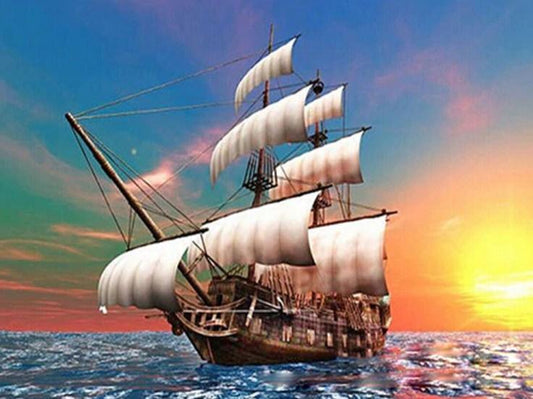 Schiff im Ozean Full Drill Painting - Diamond Painting