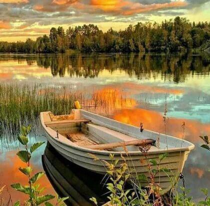Sonnenuntergang Seeblick - Diamond Painting