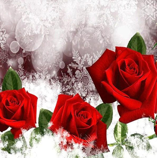 Drei rote Rosen Diamond Painting - Diamond Painting