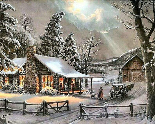 Winterszene Diamond Painting - Diamond Painting