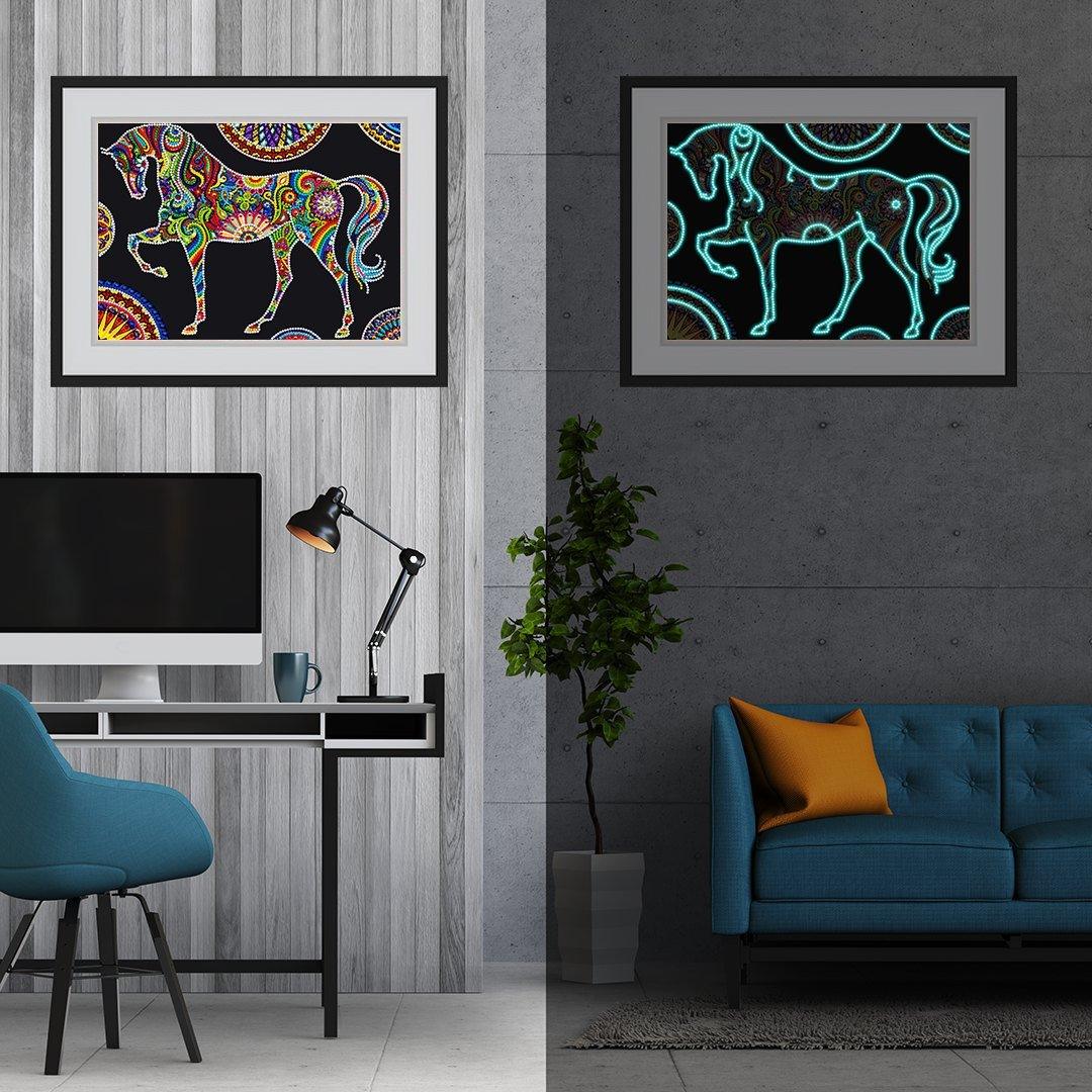 5D Nachtglühen Pferd Diamond Painting - Diamond Painting