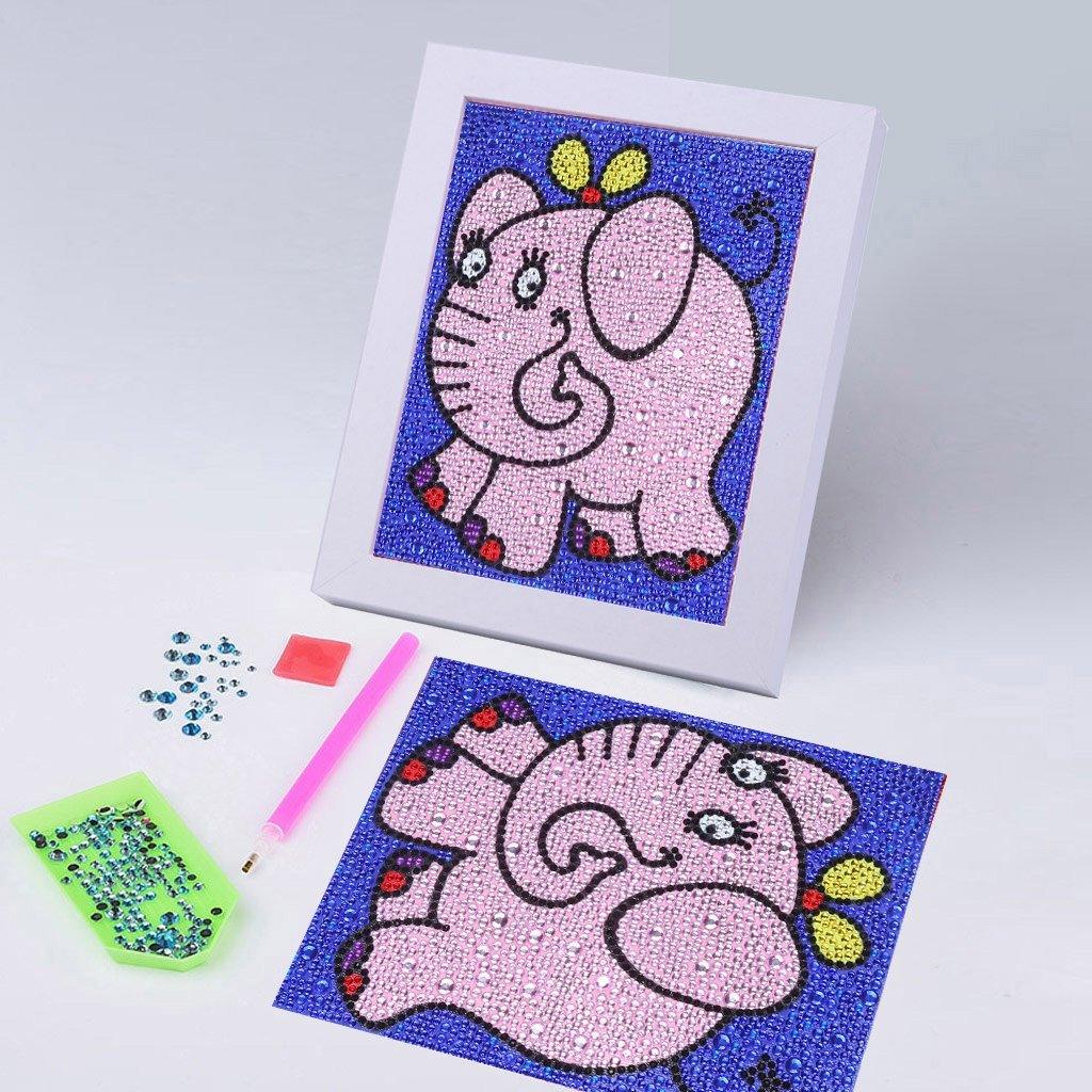 Animierter rosa Elefant - Spezial Diamond Painting - Diamond Painting
