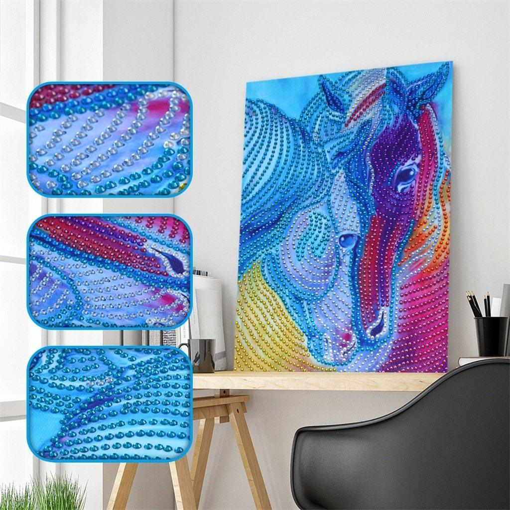 Liebevolles Pferdepaar - Spezial Diamond Painting - Diamond Painting