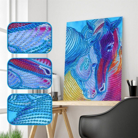 Liebevolles Pferdepaar - Spezial Diamond Painting - Diamond Painting