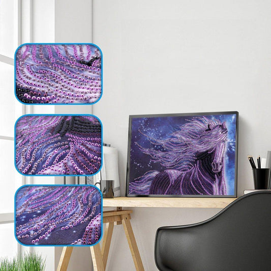 Lila Pferd - Spezial Diamond Painting - Diamond Painting