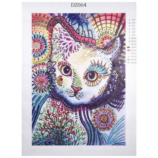 Weiße Katze - Spezial Diamond Painting - Diamond Painting