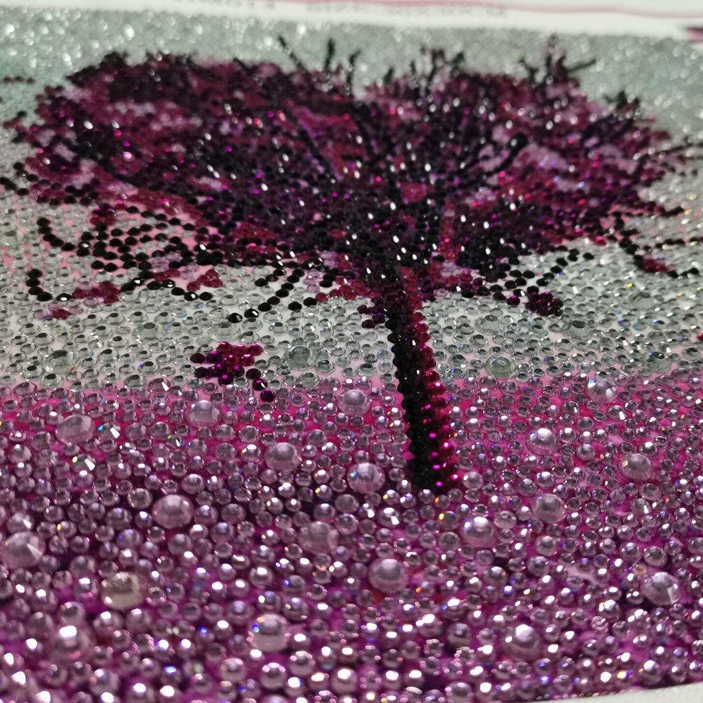 Lila Liebes herz baum - Spezial Diamond Painting - Diamond Painting