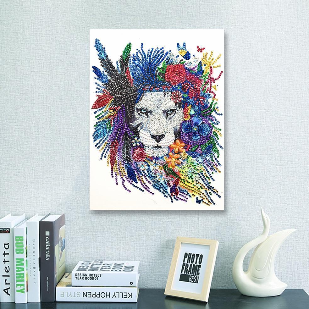 Abstrakter König der Wildnis - Spezial Diamond Painting - Diamond Painting