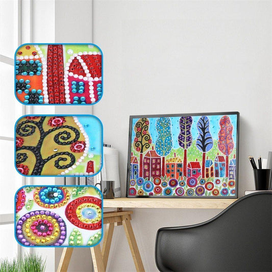Stadt landschafts haus - Spezial Diamond Painting - Diamond Painting