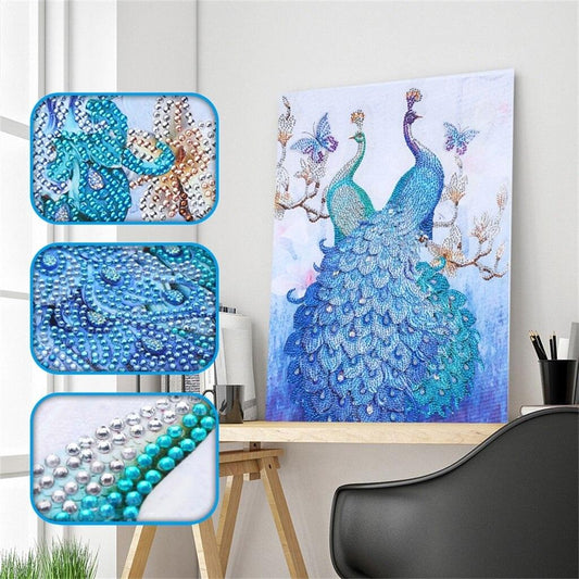 Schönes Pfauenpaar - Spezial Diamond Painting - Diamond Painting