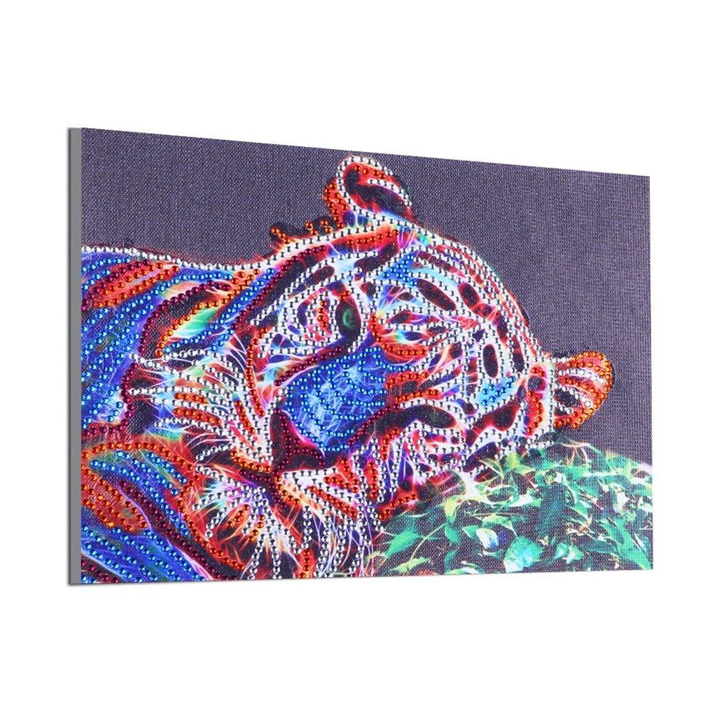 Bunter schlafender Tiger - Spezial Diamond Painting - Diamond Painting