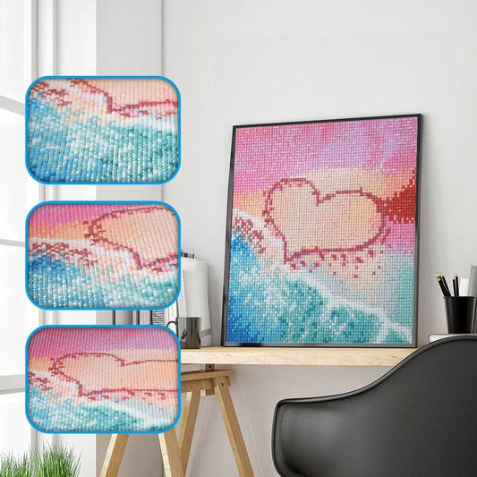 Liebesherz am Strand - Spezial Diamond Painting - Diamond Painting
