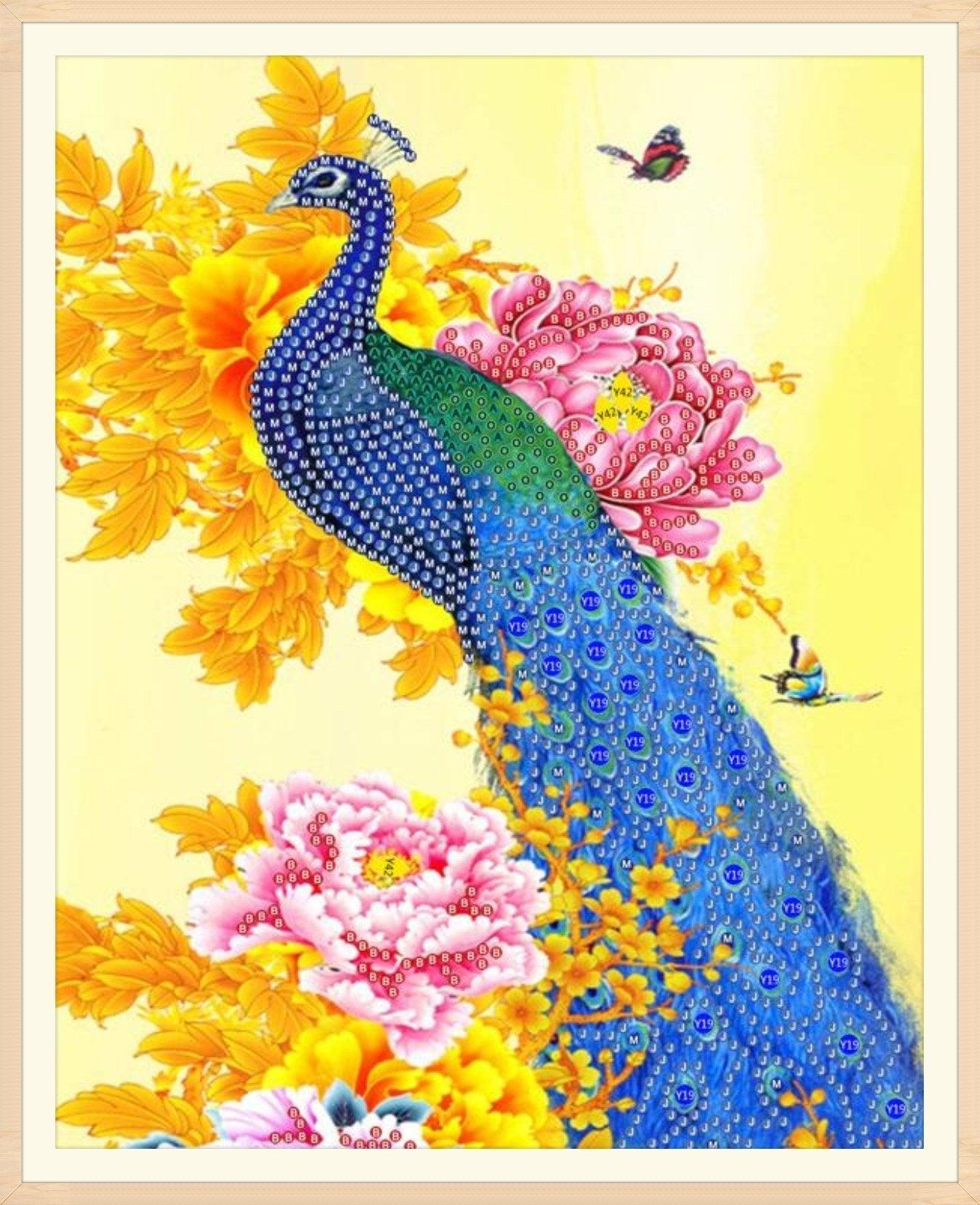 Naturistischer Pfau - Spezial Diamond Painting - Diamond Painting