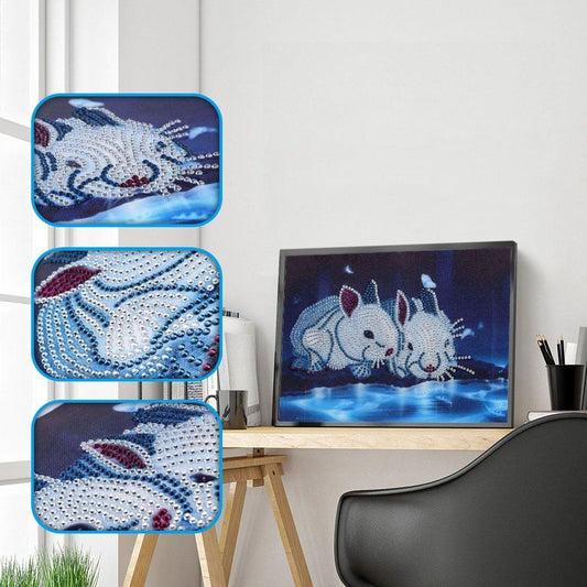 Kaninchen in der Nähe des Flusses - Spezial Diamond Painting - Diamond Painting