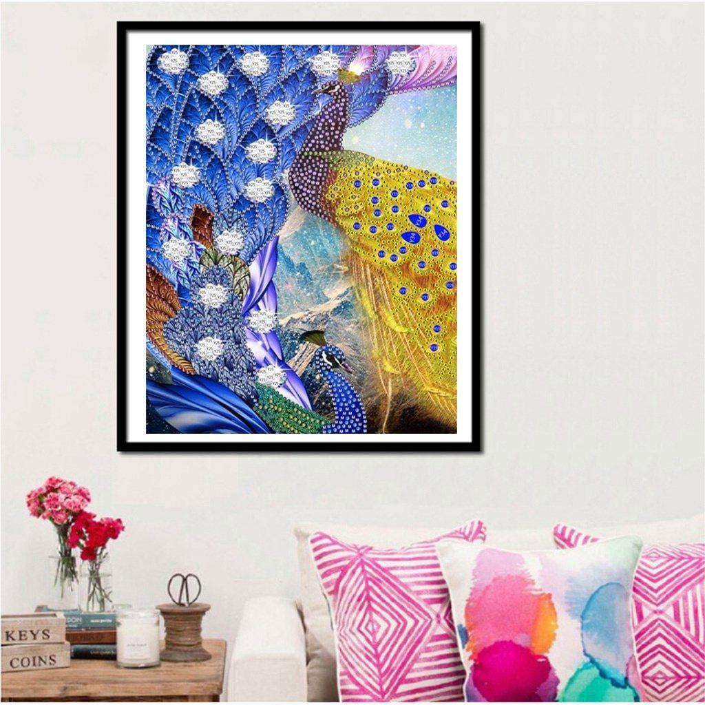 Künstlerischer Pfau - Spezial Diamond Painting - Diamond Painting