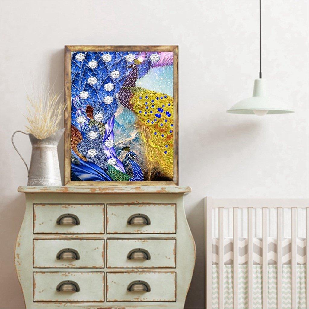 Künstlerischer Pfau - Spezial Diamond Painting - Diamond Painting