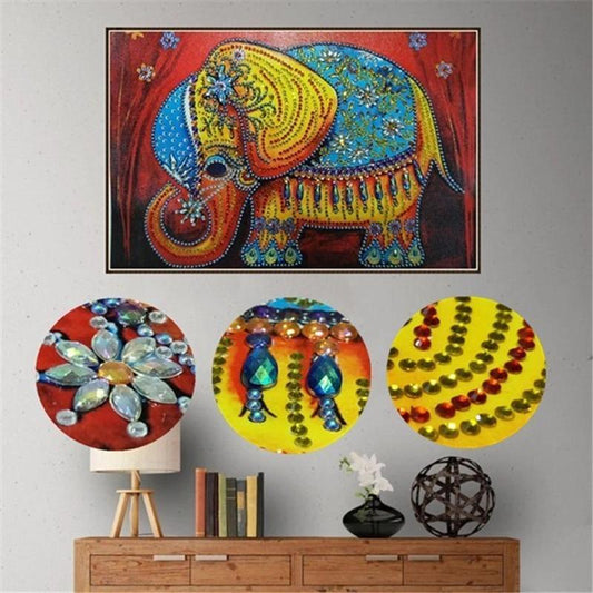 Entzückender königlicher Elefant - Spezial Diamond Painting - Diamond Painting