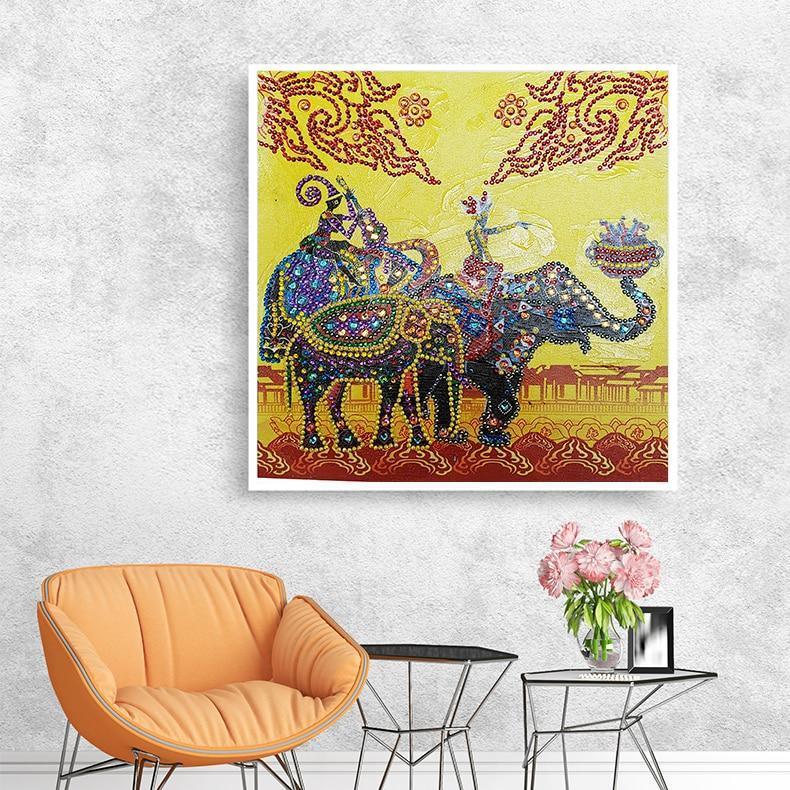 Indischer Königlicher Elefant - Spezial Diamond Painting - Diamond Painting