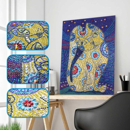 Ägyptische gelbe Katze - Spezial Diamond Painting - Diamond Painting