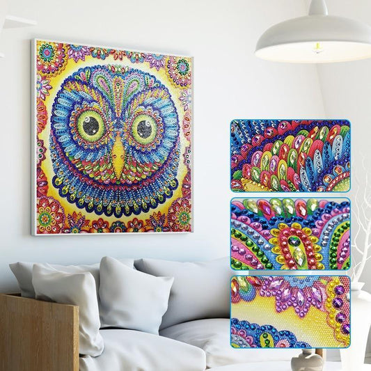 Eule-Gesichtsporträt - Spezial Diamond Painting - Diamond Painting