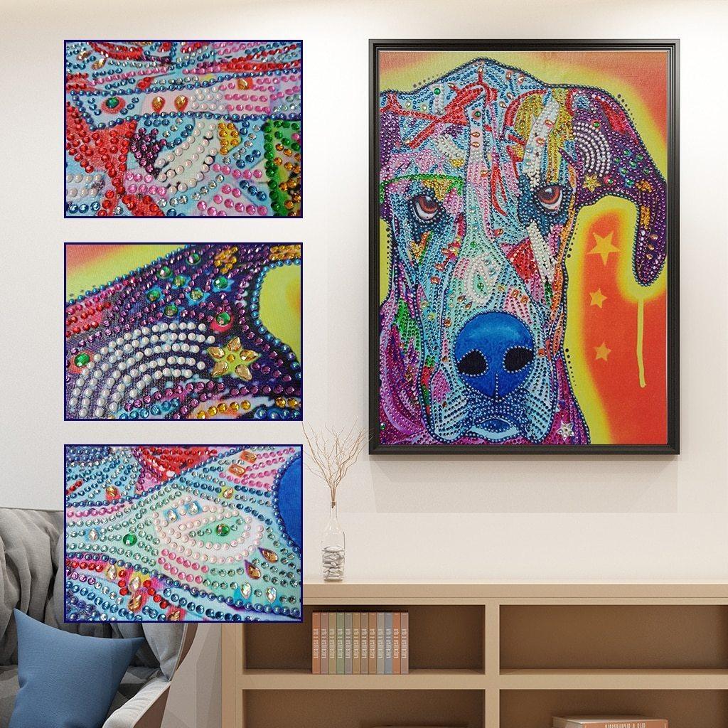 Abstrakter Hund - Spezial Diamond Painting - Diamond Painting