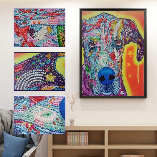 Abstrakter Hund - Spezial Diamond Painting - Diamond Painting