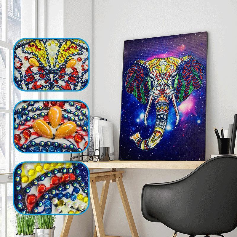 Abstrakter Elefant - Spezial Diamond Painting - Diamond Painting