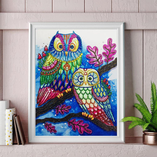 Bunte Eulen - Spezial Diamond Painting - Diamond Painting