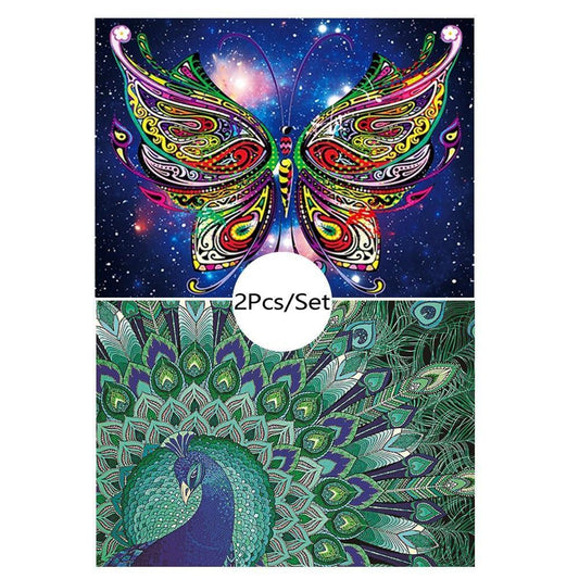 Pfau & Schmetterling - Spezial Diamond Painting - Diamond Painting