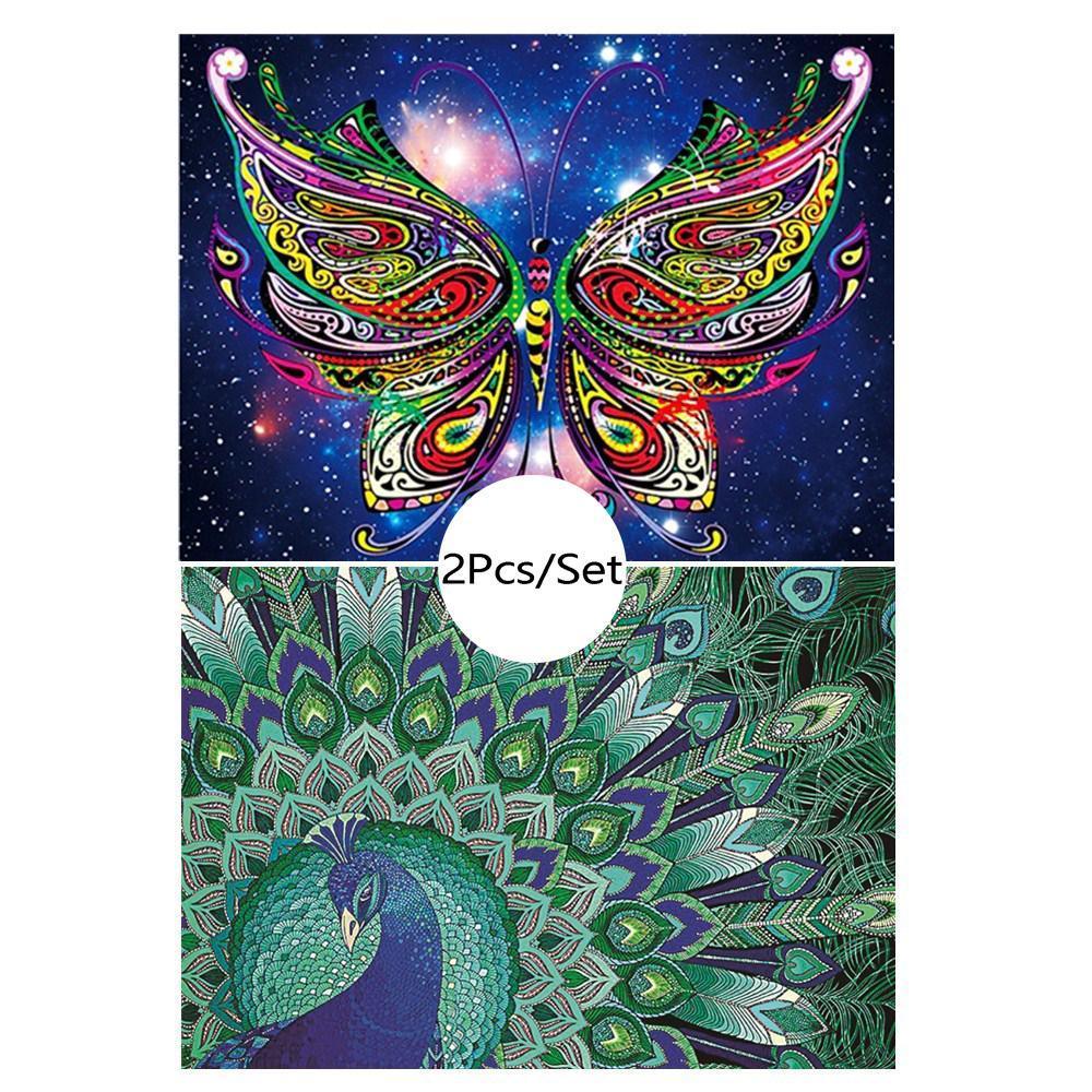 Pfau & Schmetterling - Spezial Diamond Painting - Diamond Painting