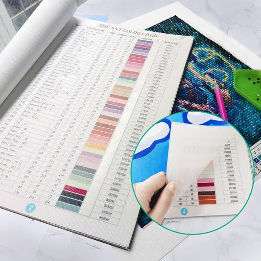 Broschüre mit den Farbcodes für Diamantmalerei - Diamond Painting