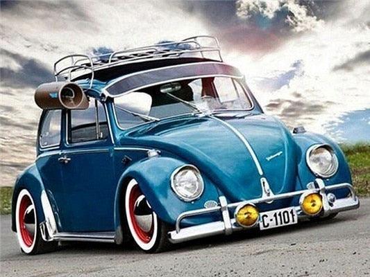 The Volkswagen Käfer Oldtimer - diamond painting kit - Diamond Painting